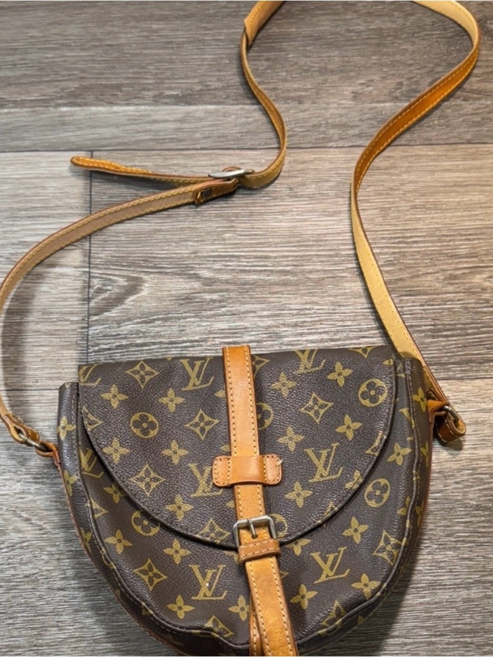Louis Vuitton Monogram Crossbody Saddle Bag in Brown and Tan